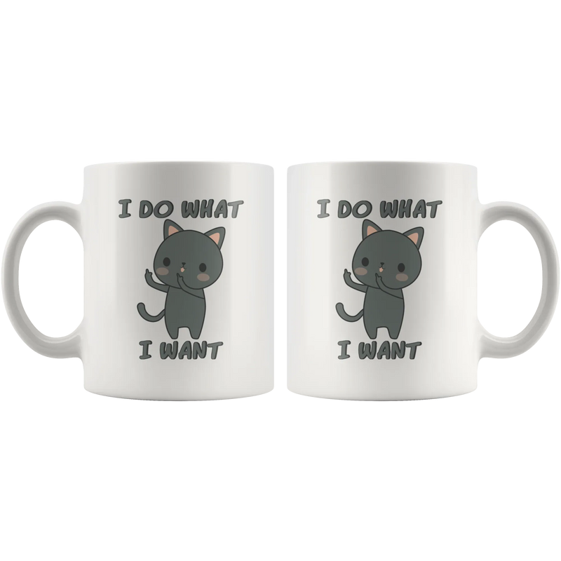 I Do What I Want Funny Sarcastic 11 Ounce White Coffee Mug - Panvola