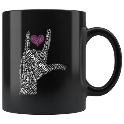I Love You Mug Different Languages ASL Ceramic Mug