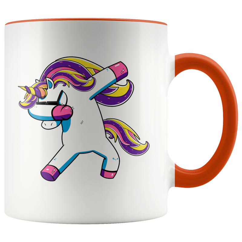 Dabbing Unicorn Two Tone Gift Idea White Ceramic coffee Mug 11 oz