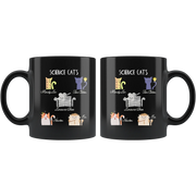 Cat and Science Lover Pun Gift Idea Black Ceramic Coffee Mug 11 oz - Panvola
