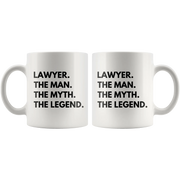 The Man Myth Legend Lawyer Law Students Judge Gifts Ceramic Mug 11oz - Panvola