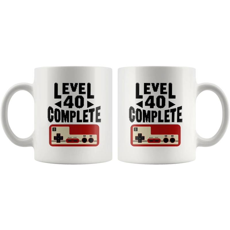 Level 40 Complete Coffee Mug 11 oz - Video Game Controller Mug - Panvola