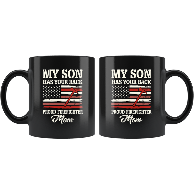 Proud Firefighter American Mom Coffee Mug.