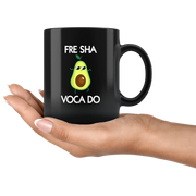 Vegan Lover Gifts - Fre Sha Vocado Plant Based Keto Diet Black Coffee Mug 11 oz - Panvola