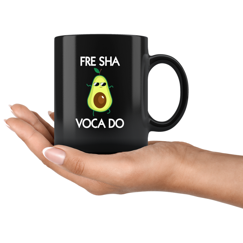 Vegan Lover Gifts - Fre Sha Vocado Plant Based Keto Diet Black Coffee Mug 11 oz