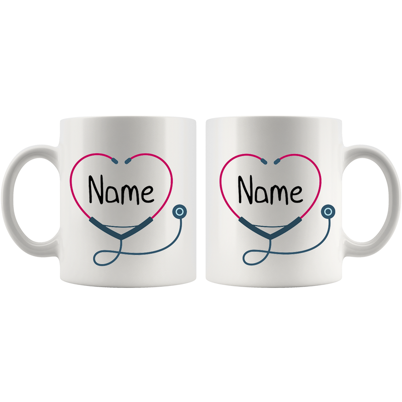 Personalized Doctor Stethoscope Coffee Ceramic Mug  White 11oz