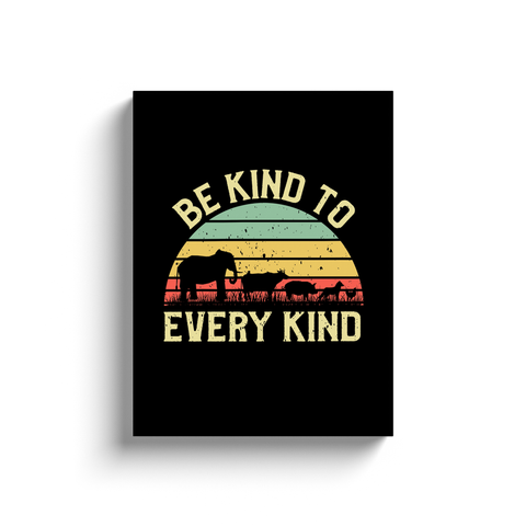 Be Kind To Every Kind Vintage Animal Lover Canvas Wrap Wall Art