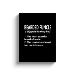 Bearded Funcle Definiton Funny Gift For Uncle Canvas Wrap Wall Art