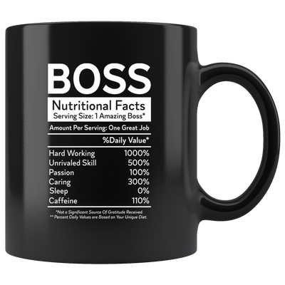 Boss Nutritional Facts Hard Working Appreciation Gift Coffee Mug 11 oz