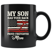 Proud Firefighter American Mom Coffee Mug.