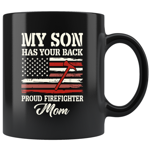 Proud Firefighter American Mom Coffee Mug.