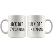 F*** Off I'm Reading Book Lover Gift Idea Ceramic Coffee Mug 11 oz - Panvola