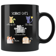 Cat and Science Lover Pun Gift Idea Black Ceramic Coffee Mug 11 oz - Panvola