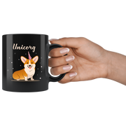 Unicorg Unicorn Corgi Lovers Premium Black Mug.