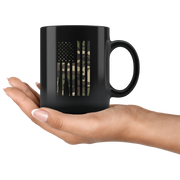 Patriotic Gifts Camouflage American Flag Veteran Thank You Appreciation Black Mug 11 oz - Panvola