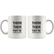 Funny English Teacher Grammar Mug There, Their, They're - Panvola
