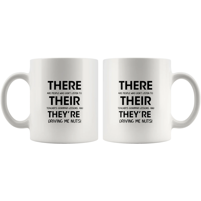 Funny English Teacher Grammar Mug There, Their, They're - Panvola