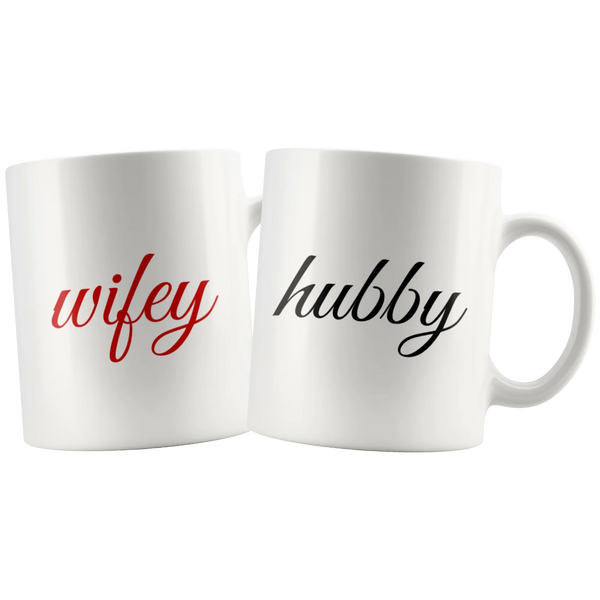 Wifey Hubby Couples  Coffee Mugs Gift Idea 11 oz