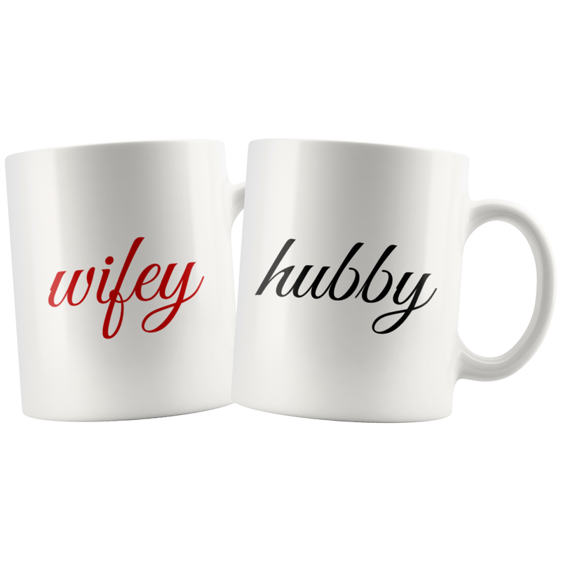 Wifey Hubby Couples  Coffee Mugs Gift Idea 11 oz.