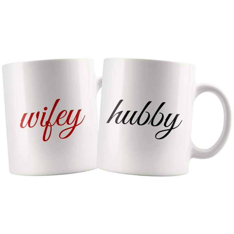 Wifey Hubby Couples  Coffee Mugs Gift Idea 11 oz