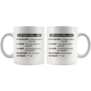 Corporate Email Lingo Per Gift Idea White Ceramic Coffee Mug 11 oz - Panvola