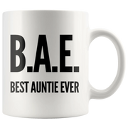 BAE Best Auntie Ever For Aunt From Niece Nephew Sister Coffee Mug 11oz White - Panvola