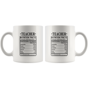 Teacher Nutrition Facts Label Funny Ceramic Coffee Mug 11 oz.