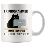 I R Programmer I Make Computer Beep Cat Coffee Mug 11oz.