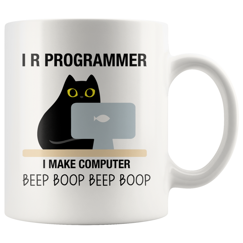 I R Programmer I Make Computer Beep Cat Coffee Mug 11oz.