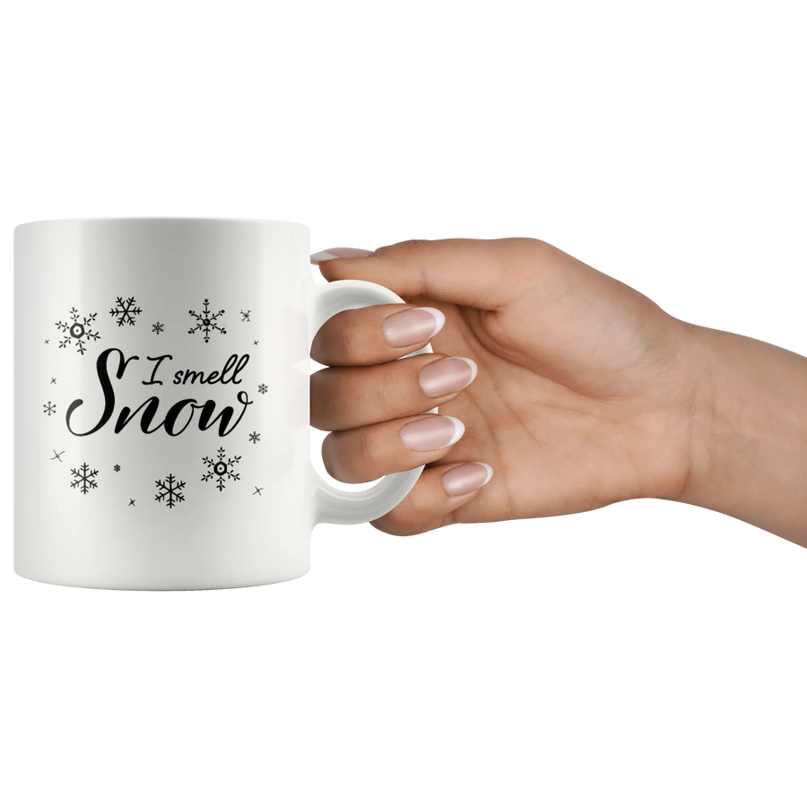I Smell Snow Christmas Season Gift Idea Ceramic Coffee Mug 11 oz, image 3 of 4