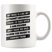 My Mind Is Like My Internet Browser I Have 19 Tabs Open Geeks Coffee Mug 11 oz - Panvola