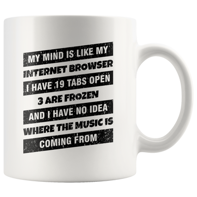 My Mind Is Like My Internet Browser I Have 19 Tabs Open Geeks Coffee Mug 11 oz
