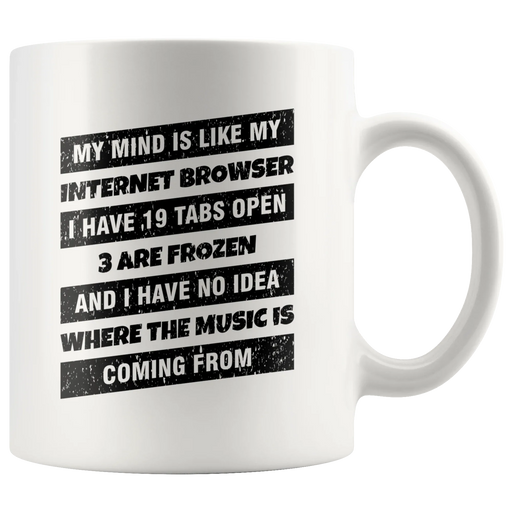 My Mind Is Like My Internet Browser I Have 19 Tabs Open Geeks Coffee Mug 11 oz - Panvola
