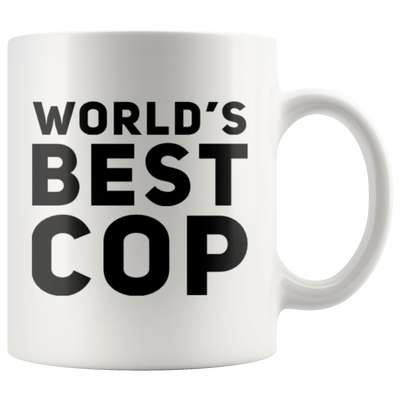 Police Officer Gift World's Best Cop Thank You Policemen Appreciation Coffee Mug 11 oz