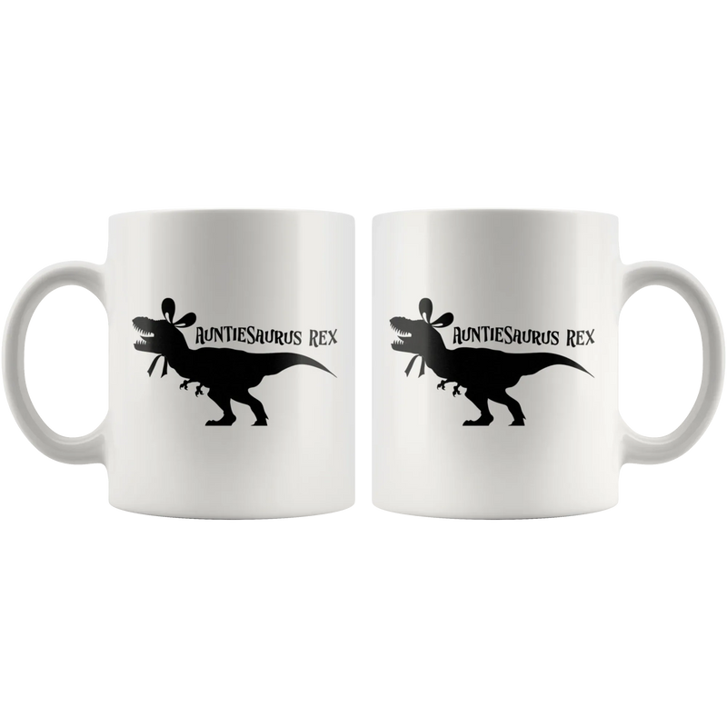 Auntiesaurus Rex Coffee Ceramic Mug White 11 oz - Panvola