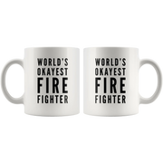 World's Okayest Fire Fighter Retirement Gift Idea Coffee Mug 11 oz - Panvola