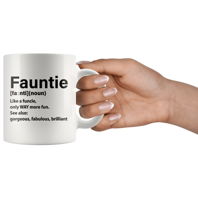 Fauntie Coffee Mug Ceramic White 11 oz