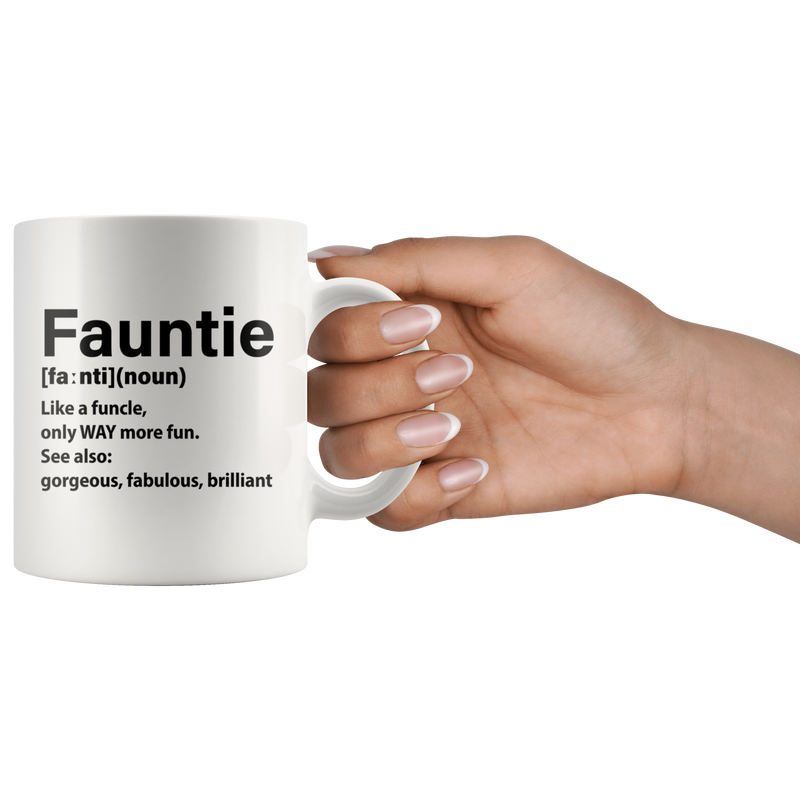 Fauntie Coffee Mug Ceramic White 11 oz