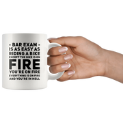 Bar Exam Is As Easy As Riding A Bike You're On Fire Lawyer Mug 11 oz - Panvola