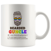 Bearded Guncle Definition Gay Uncle Beard Lover Coffee Mug White 11 oz - Panvola