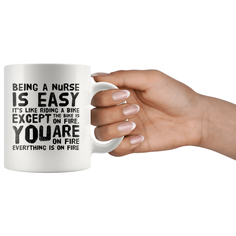 Being a Nurse Is Easy Like Riding A Bike Gifts Ceramic Coffee Mug 11 oz - Panvola