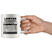 Lawyer Nutritional Facts Attorney Funny Ceramic Coffee Mug 11 oz - Panvola