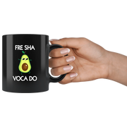 Vegan Lover Gifts - Fre Sha Vocado Plant Based Keto Diet Black Coffee Mug 11 oz - Panvola