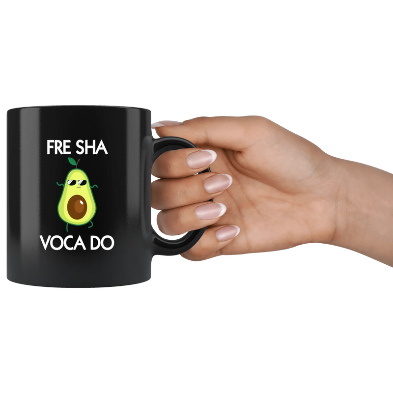 Vegan Lover Gifts - Fre Sha Vocado Plant Based Keto Diet Black Coffee Mug 11 oz - Panvola
