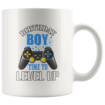 Gamer Gift Birthday Boy Video Game Time To Level Up Gaming White Coffee Mug 11 oz