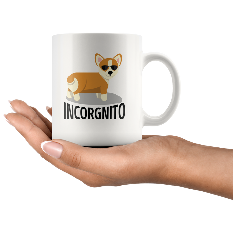 Incorgnito Corgi Dog Funny Gift Idea Ceramic Mug 11oz.