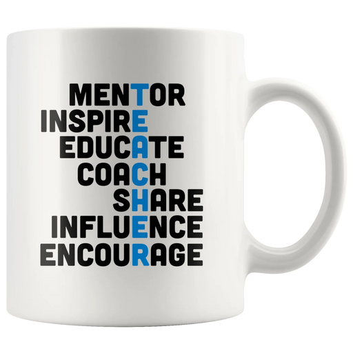 Teacher Gift - Mentor Inspire Educate Teacher Acronym Appreciation Coffee Mug 11 oz - Panvola