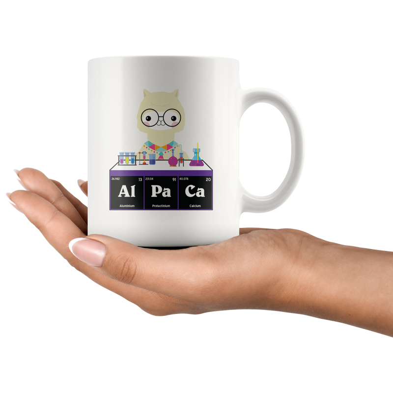 Alpaca Periodic Table Elements Chemistry Gift Coffee Ceramic Mug 11 oz.