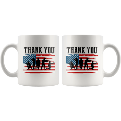 Veteran Gift Thank You Patriotic American Flag Veteran Appreciation Gift White Mug 11 oz