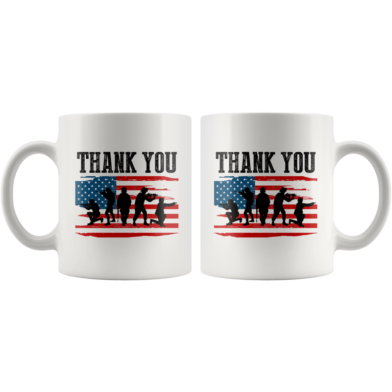 Veteran Gift Thank You Patriotic American Flag Veteran Appreciation Gift White Mug 11 oz
